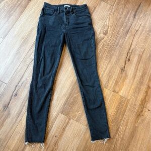 Black Frayed Hem Jeans